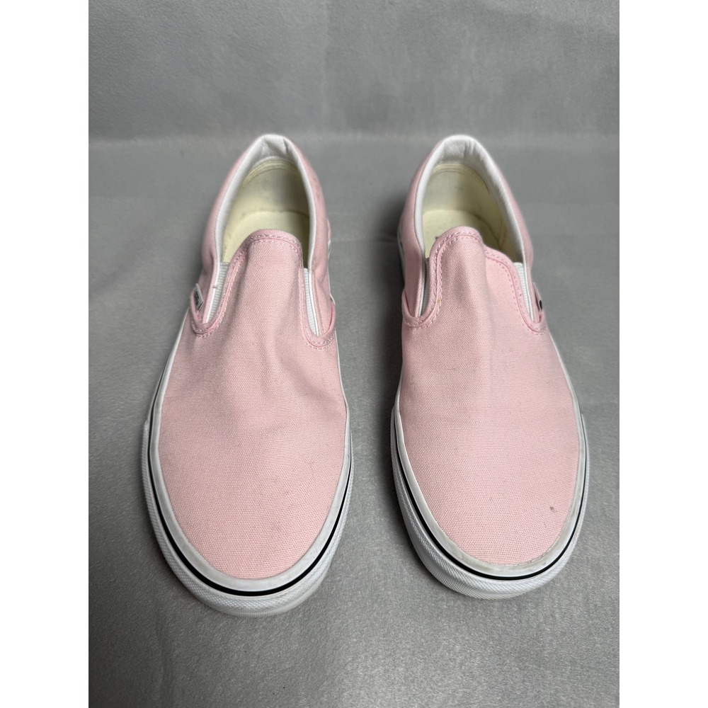 Vans Classic Slip On Pink Canvas Low Top Skate Shoes Sneakers Women 7.5 Men 6